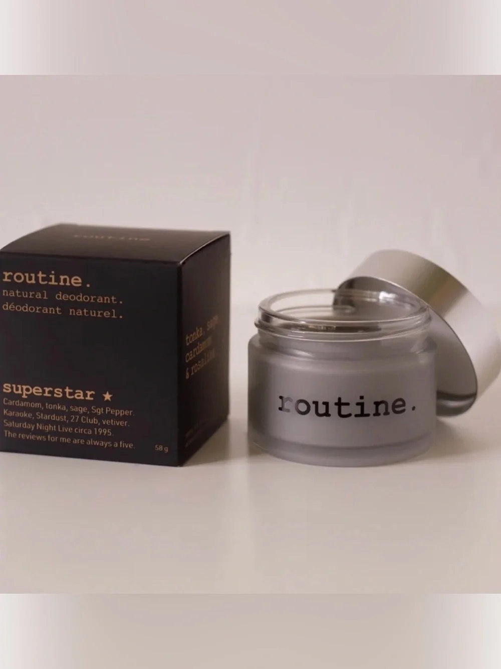ROUTINE NATURAL BEAUTY SUPERSTAR 58G DEODORANT JAR- ACTIVATED CHARCOAL MAGNESIUM